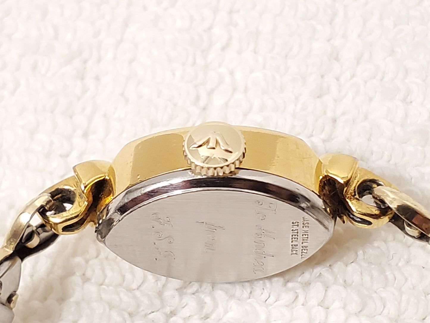 Vintage Wittnauer Geneve Womens Wind Up Watch Stretch Band Gold Plated 17 Jewels