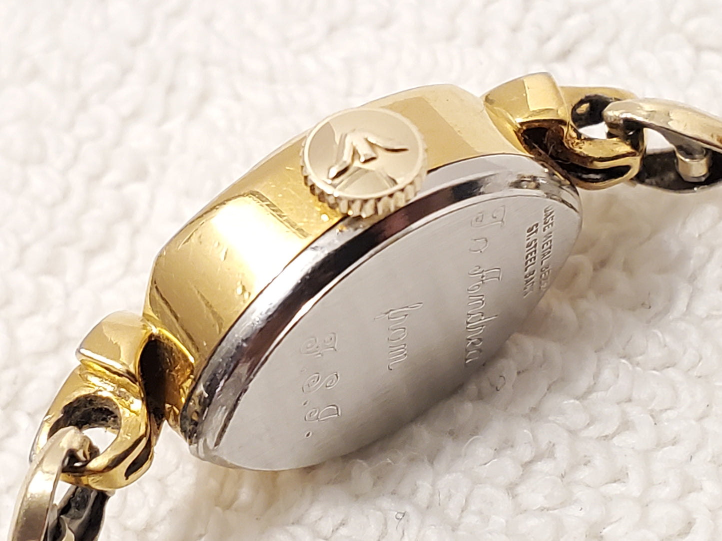 Vintage Wittnauer Geneve Womens Wind Up Watch Stretch Band Gold Plated 17 Jewels