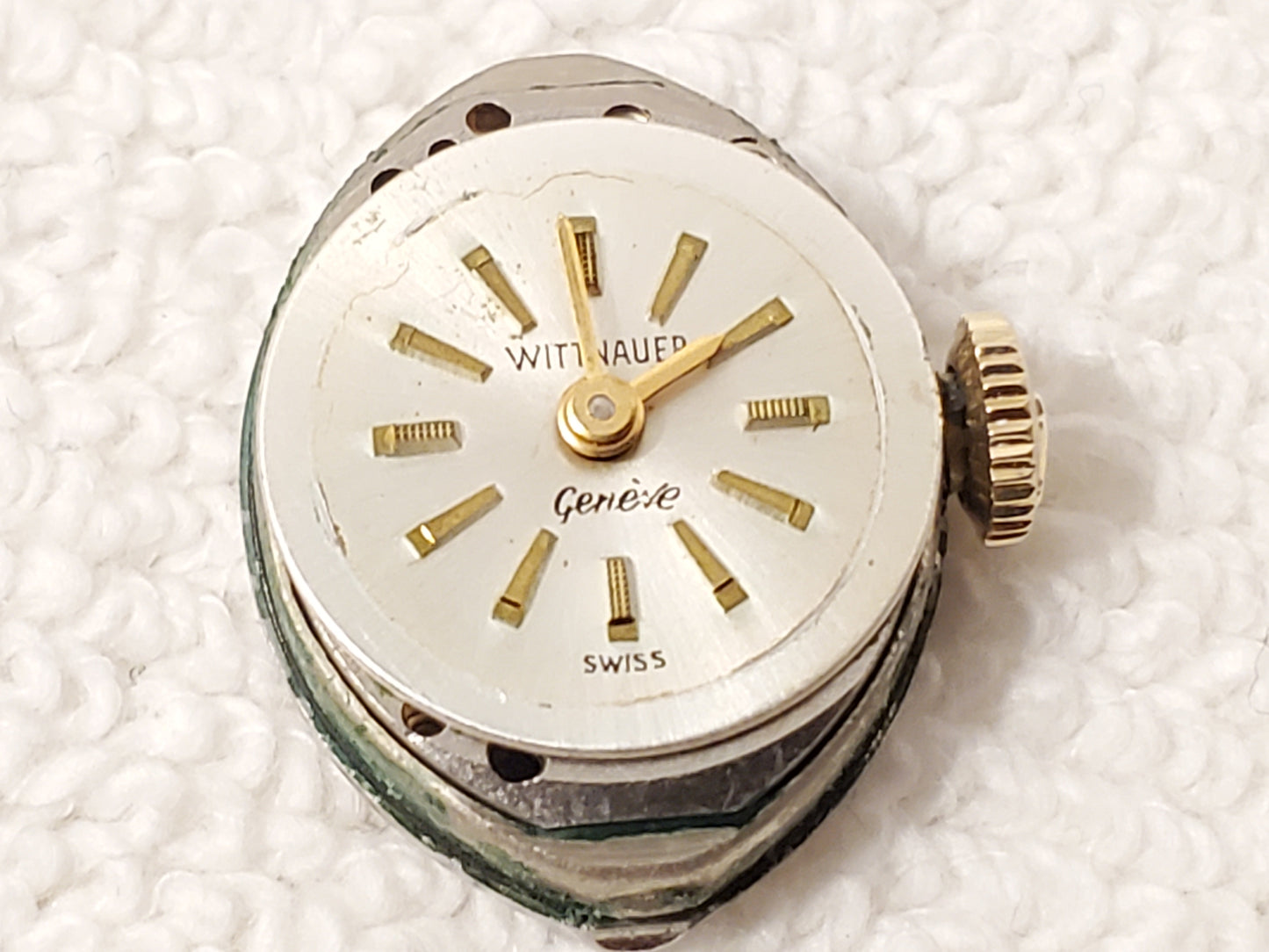 Vintage Wittnauer Geneve Womens Wind Up Watch Stretch Band Gold Plated 17 Jewels