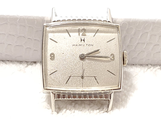 Vintage Hamilton Men’s Wind Up Watch Seventeen Jewels 10K White Gold Plated