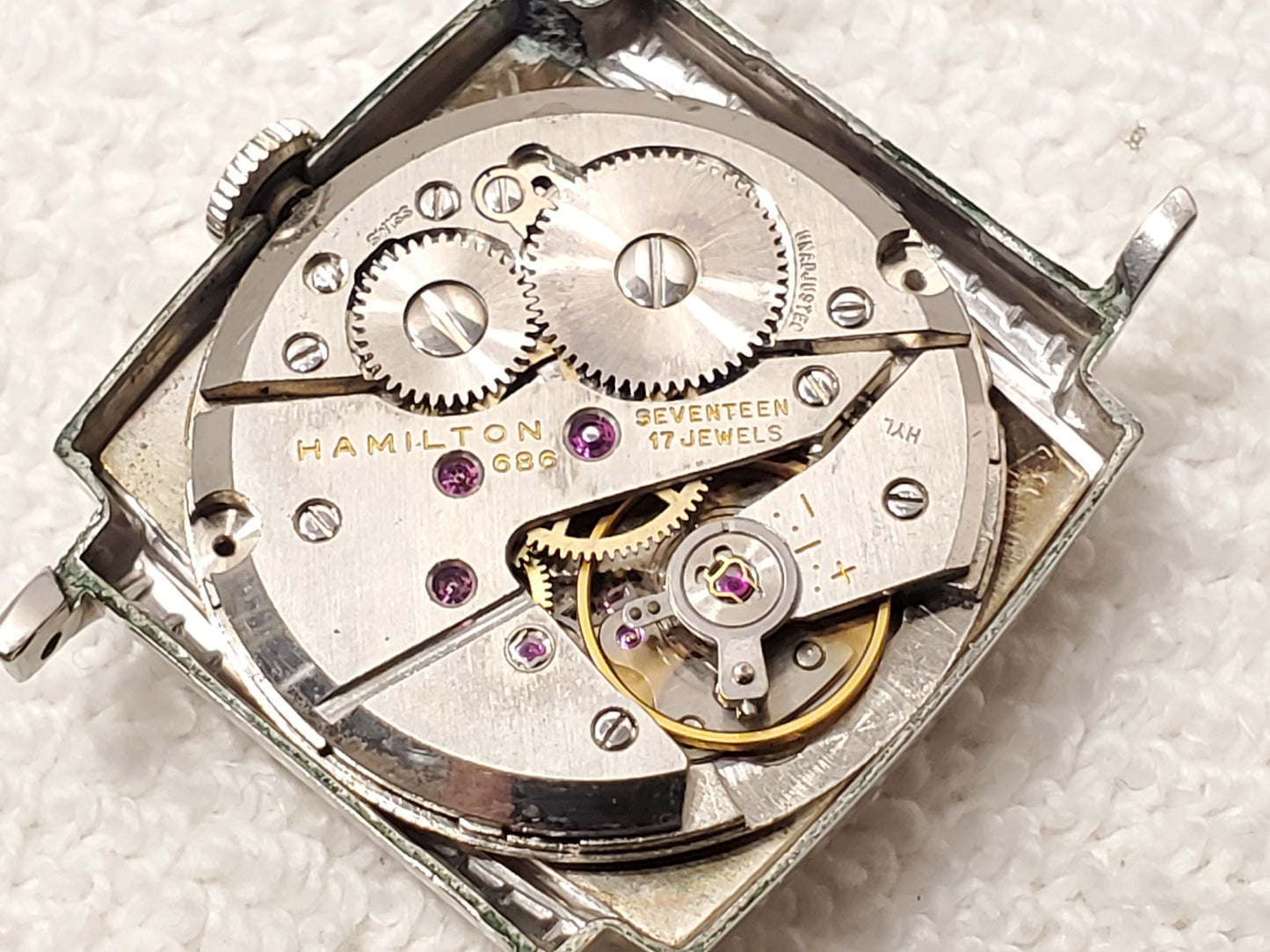 Vintage Hamilton Men’s Wind Up Watch Seventeen Jewels 10K White Gold Plated