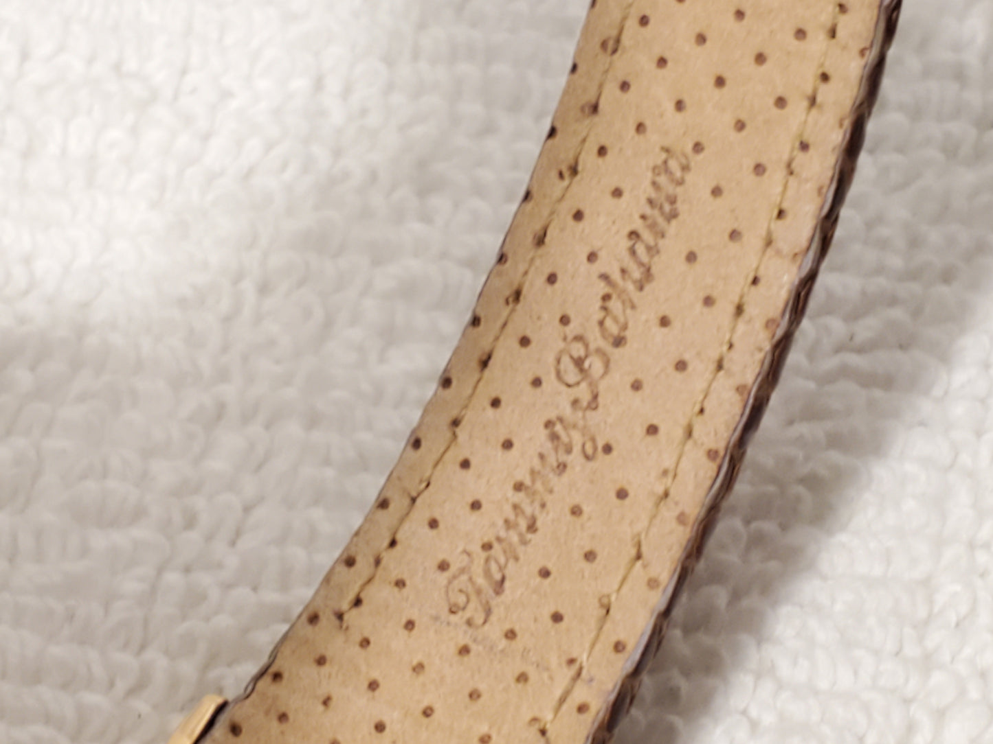 Tommy Bahama Women's Rose Gold Tone Watch Brown MOP Dial Leather 4 Jewels Swiss