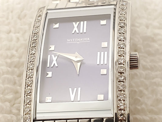 Vintage Wittnauer 34 Diamonds Bezel Swiss Made Sapphire Women's Watch 7 Jewels