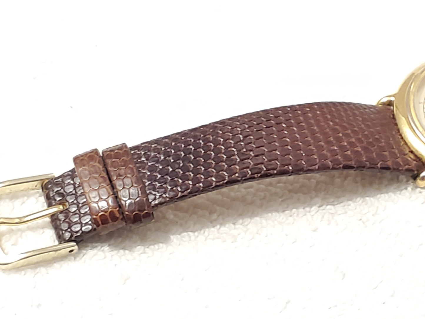 Vintage Seiko Moon Phase Men's Date Gold Plated Watch One Jewel Leather Strap SS