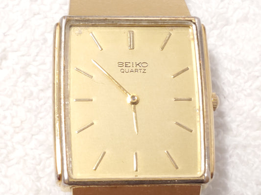 Vintage Seiko Men's Tank Gold Plated Tone Watch Three Jewels Stainless Steel