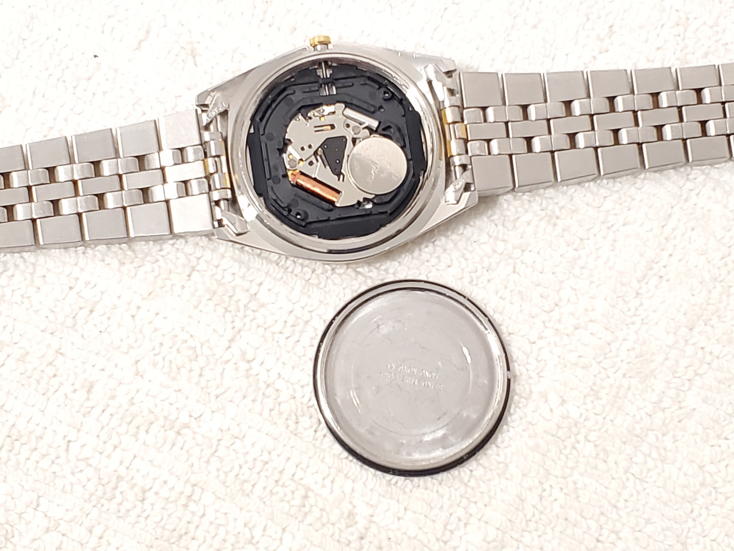 Vintage Seiko Men's Presidential Day Date Watch Gold Tone 1 Jewel Silver Dial SS