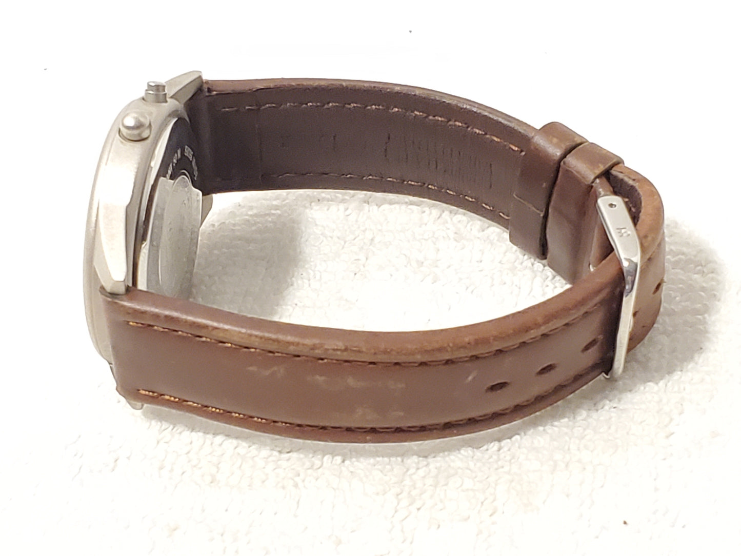 Vintage Wenger S.A.K Design Swiss Army Men's Watch Leather Strap WR 50 Meters
