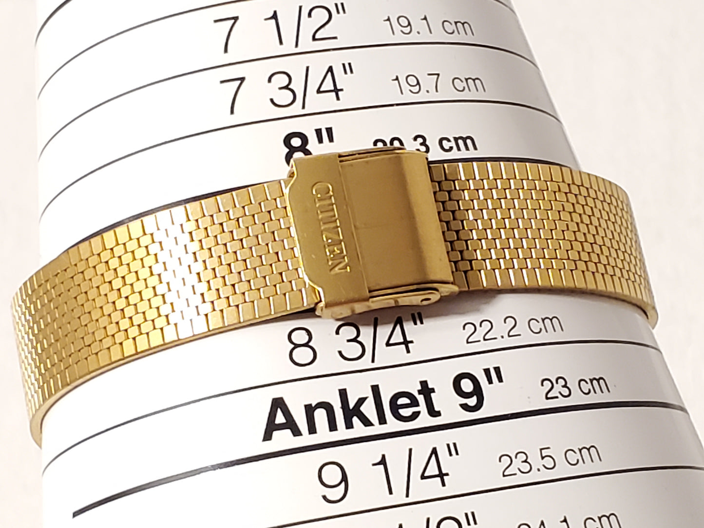 Vintage Citizen CQ Men’s Stainless Steel Gold Plated Quartz Watch Mesh Band