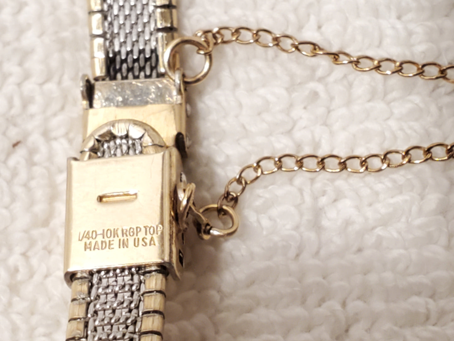 Vintage Wittnauer Swiss Two Diamonds Womens Watch 1 Jewel Gold Plated Base Metal