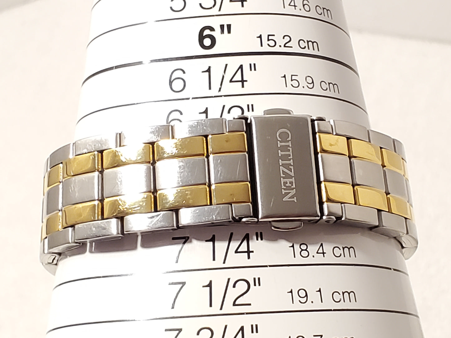 Citizen Men's Day Date Watch Stainless Steel Gold Tone White Dial WR 100 Meters