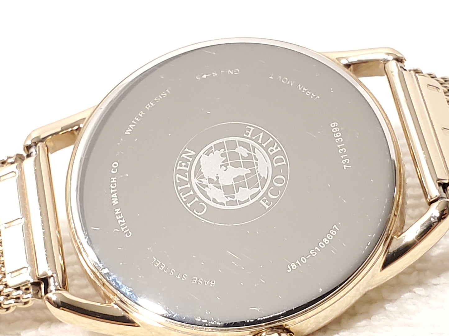 Citizen Eco Drive Women's Silver Dial Gold Tone Mesh Band Date Watch S Steel