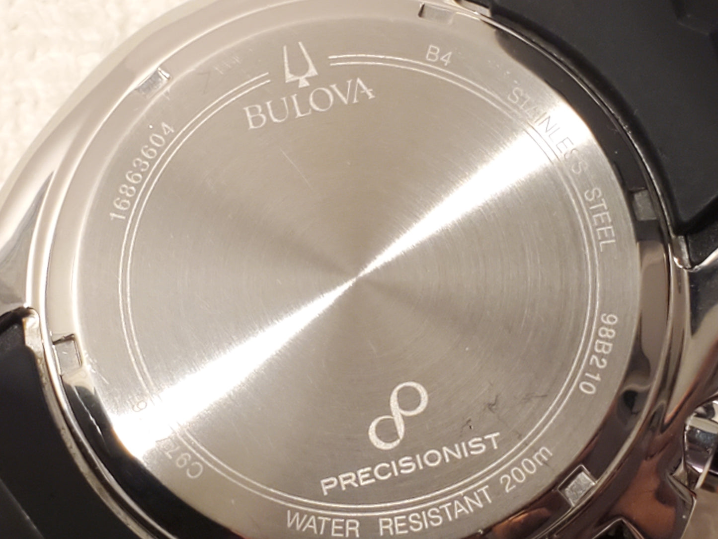 Bulova Precisionist Men's Chronograph Date Black Watch WR 200 Meters 16 Jewels