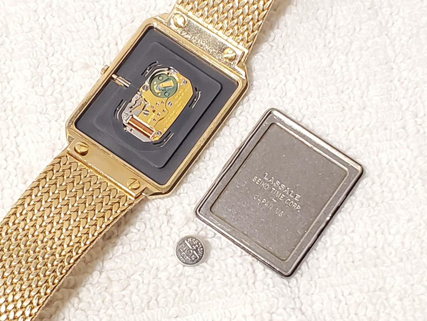 Vintage Seiko Lassale Womens 12 Jewels Gold Plated Tank Ultra Slim Watch S Steel