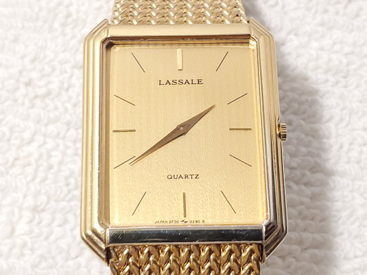 Vintage Seiko Lassale Womens 12 Jewels Gold Plated Tank Ultra Slim Watch S Steel