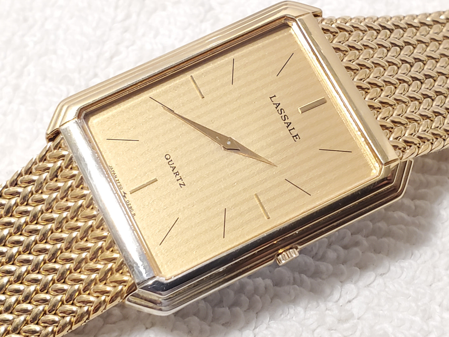 Vintage Seiko Lassale Womens 12 Jewels Gold Plated Tank Ultra Slim Watch S Steel