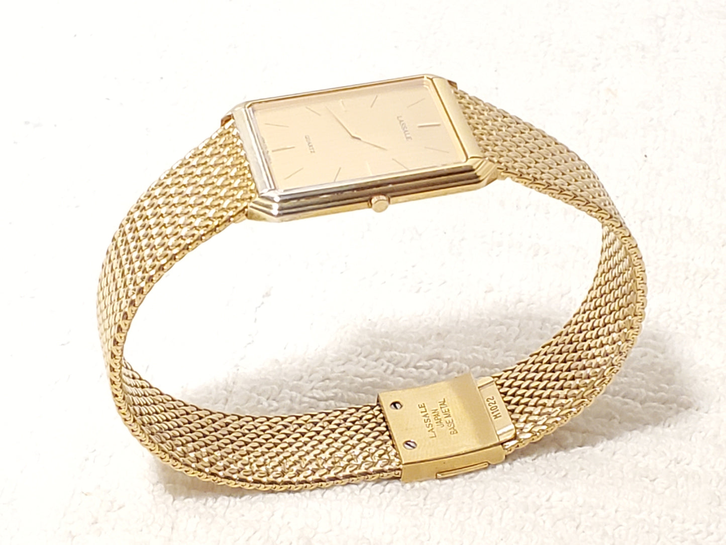 Vintage Seiko Lassale Womens 12 Jewels Gold Plated Tank Ultra Slim Watch S Steel