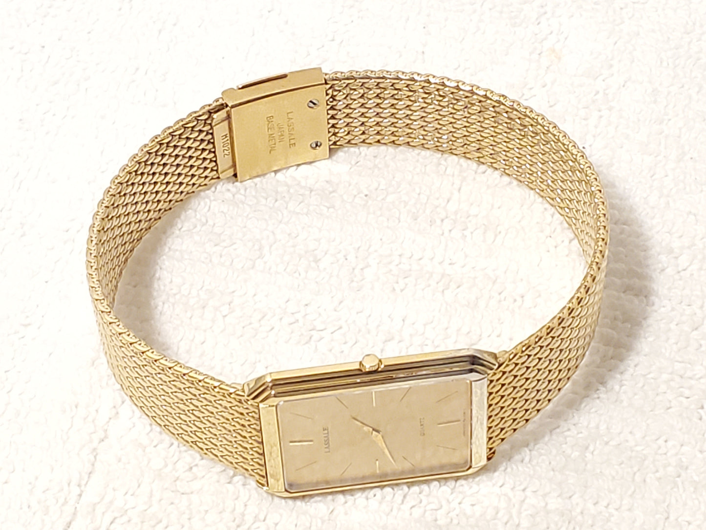 Vintage Seiko Lassale Womens 12 Jewels Gold Plated Tank Ultra Slim Watch S Steel