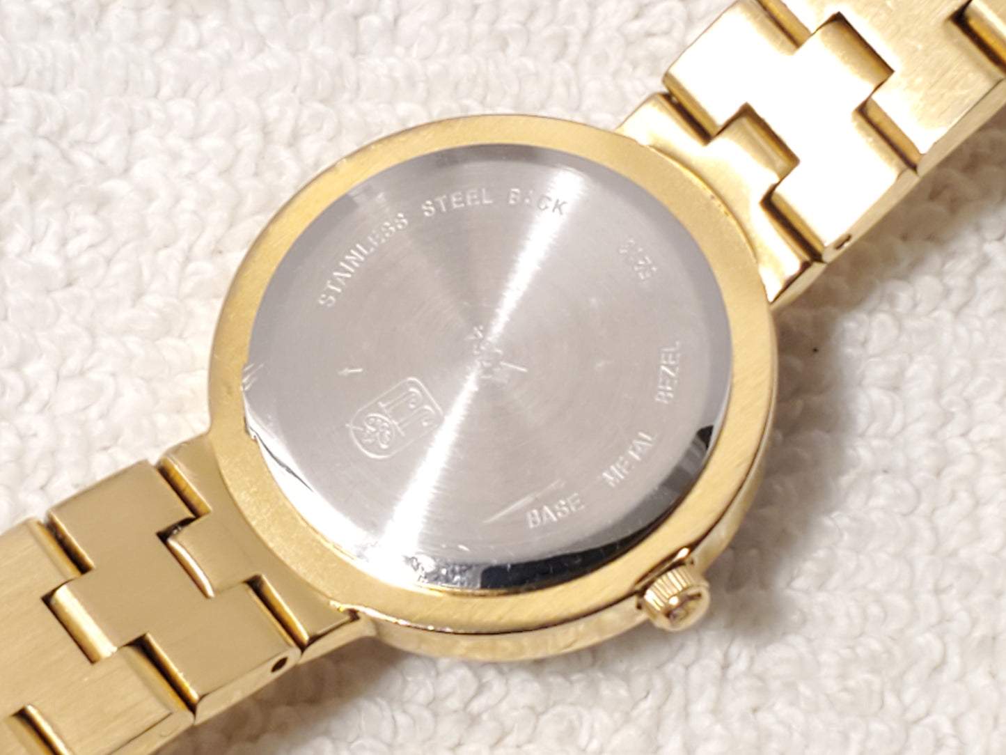 Vintage Jules Jurgensen Women Gold Plated Diamonds Bezel Watch Black Dial SS 1J