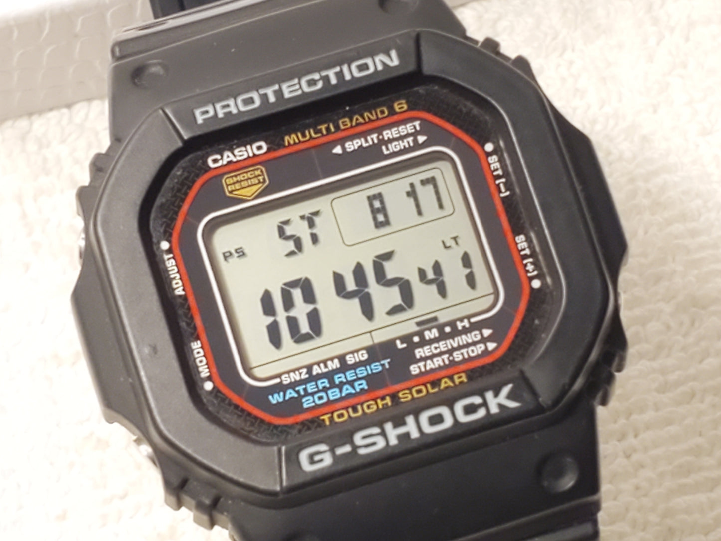 Casio G Shock Men's Tough Solar Chronograph Alarm Black Watch World Time WR 200M