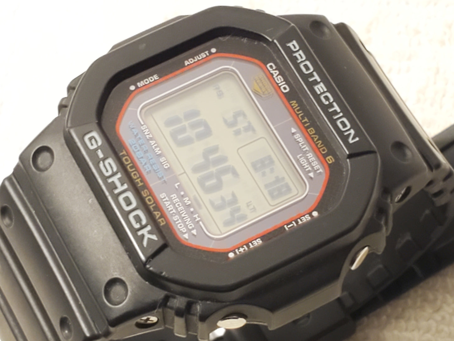 Casio G Shock Men's Tough Solar Chronograph Alarm Black Watch World Time WR 200M