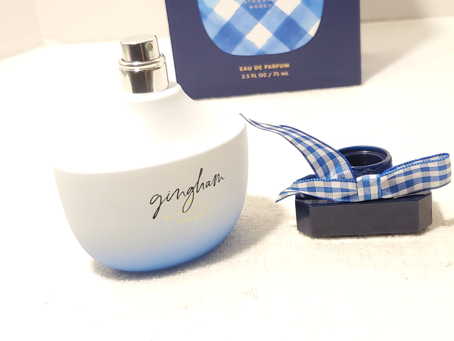 Bath & Body Works Gingham Eau De Parfum 2.5 oz Bottle Perfume Spray Blue NIB