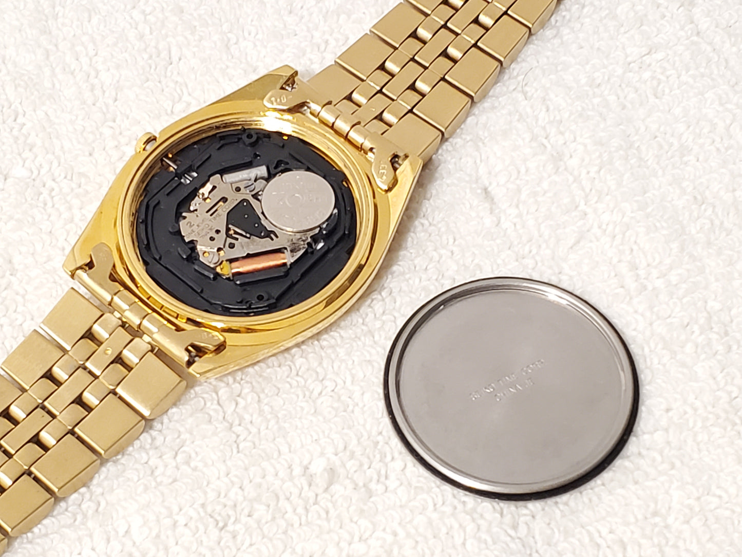 Vintage Seiko Men's Presidential Day Date Gold Tone Quartz Watch 1 Jewel S Steel
