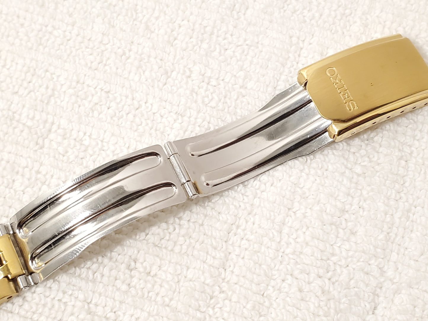 Vintage Seiko Men's Presidential Day Date Gold Tone Quartz Watch 1 Jewel S Steel