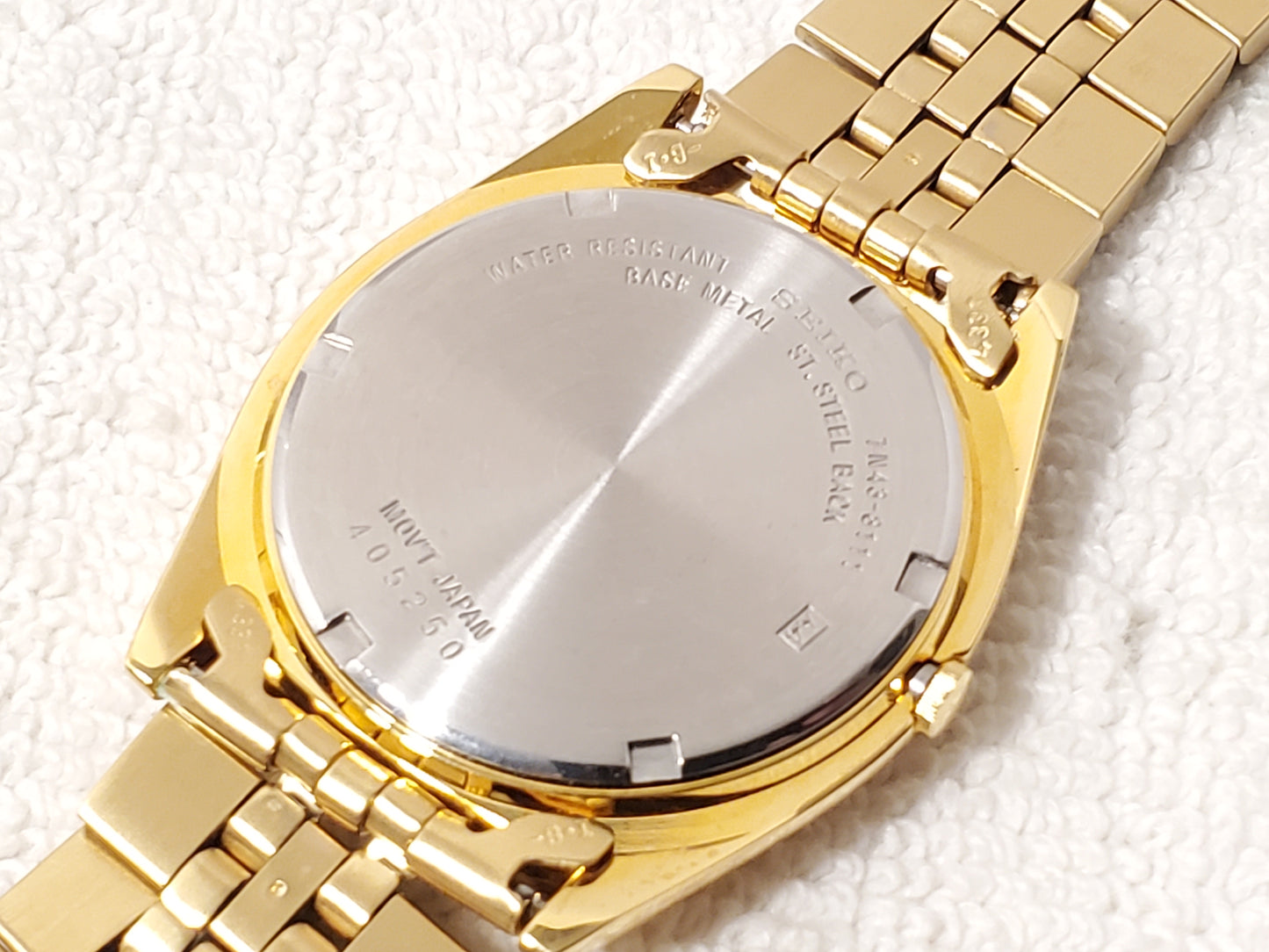 Vintage Seiko Men's Presidential Day Date Gold Tone Quartz Watch 1 Jewel S Steel