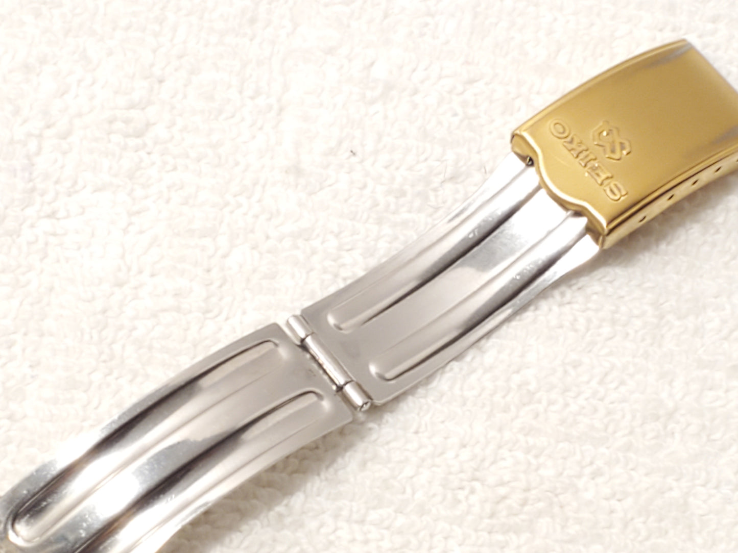 Vintage Seiko SQ Men's Presidential Day Date Gold Tone Watch One Jewel S Steel