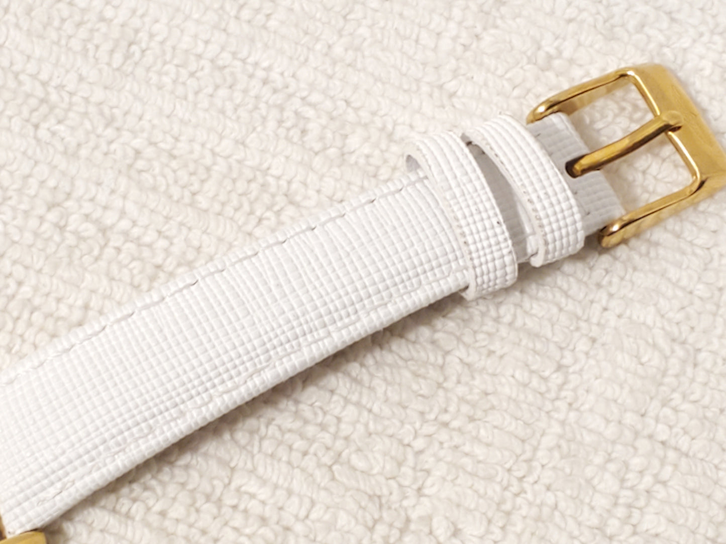 Invicta Angel Women's Quartz Watch Gold Tone White Leather Strap Blue Stone