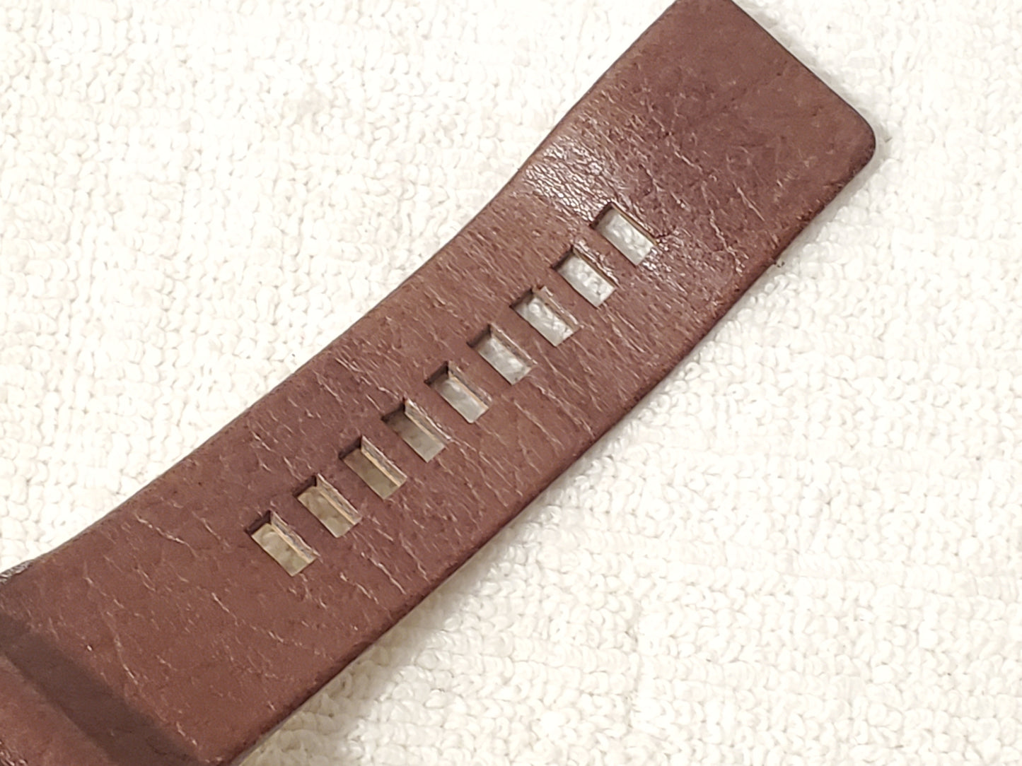 Vintage Diesel Men’s Watch Brown Leather Strap Yellow Dial One Jewel S Steel