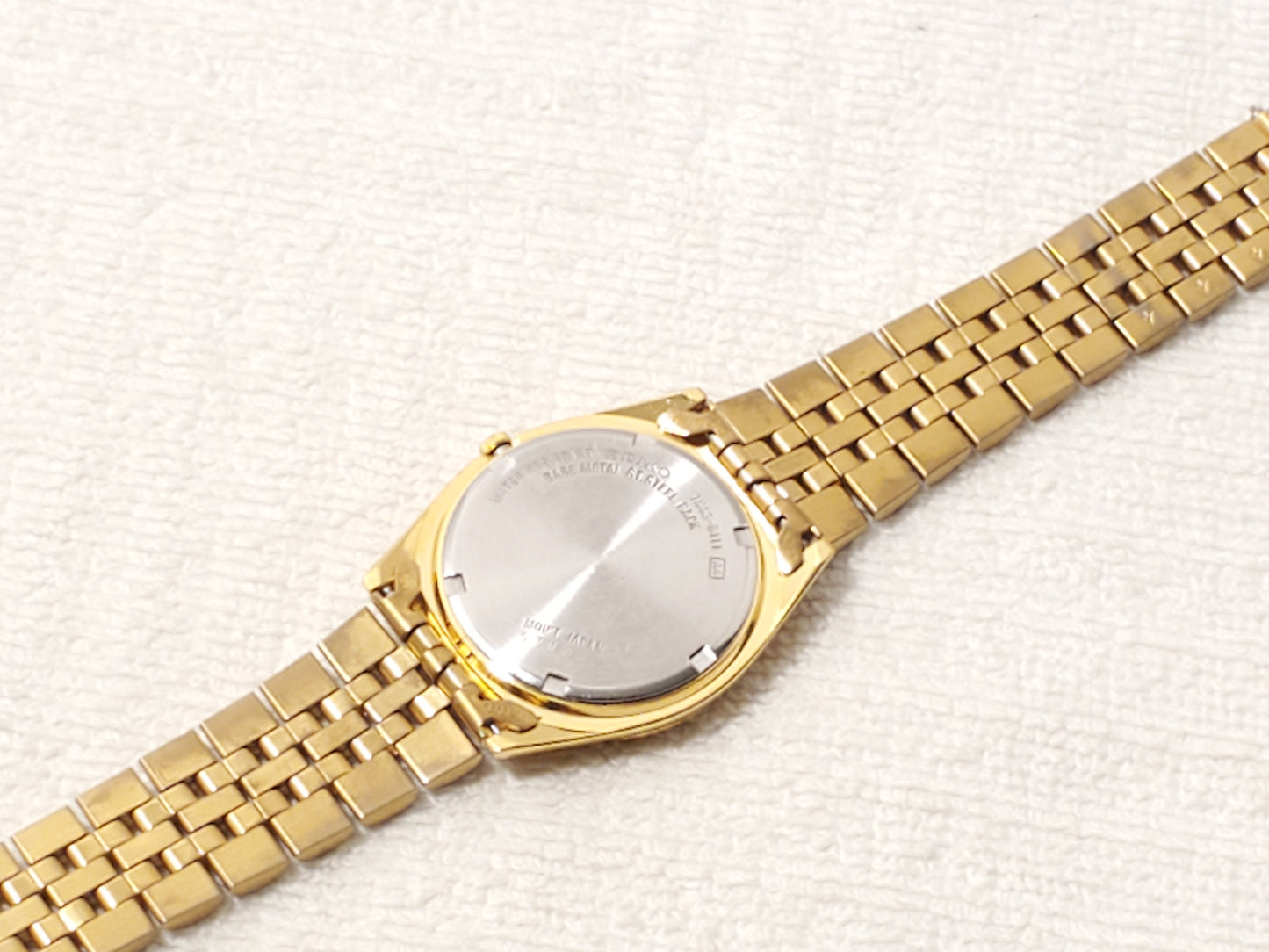 Vintage Seiko Mens Day Date Gold Tone Watch Black Dial One Jewel Stainless Steel