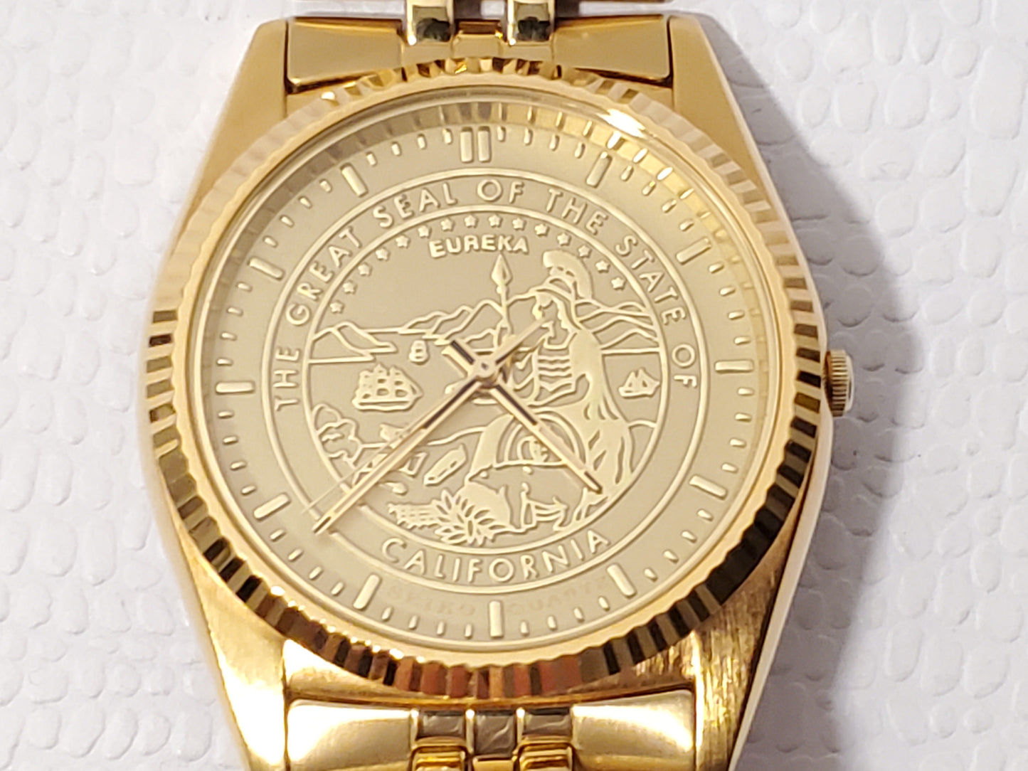 Vintage Seiko Gold Tone Mens Presidential Quartz Watch One Jewel Stainless Steel