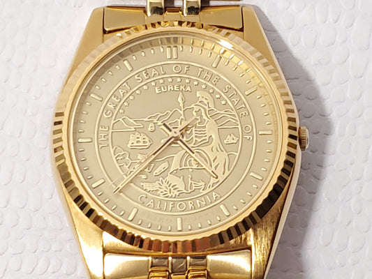 Vintage Seiko Gold Tone Mens Presidential Quartz Watch One Jewel Stainless Steel