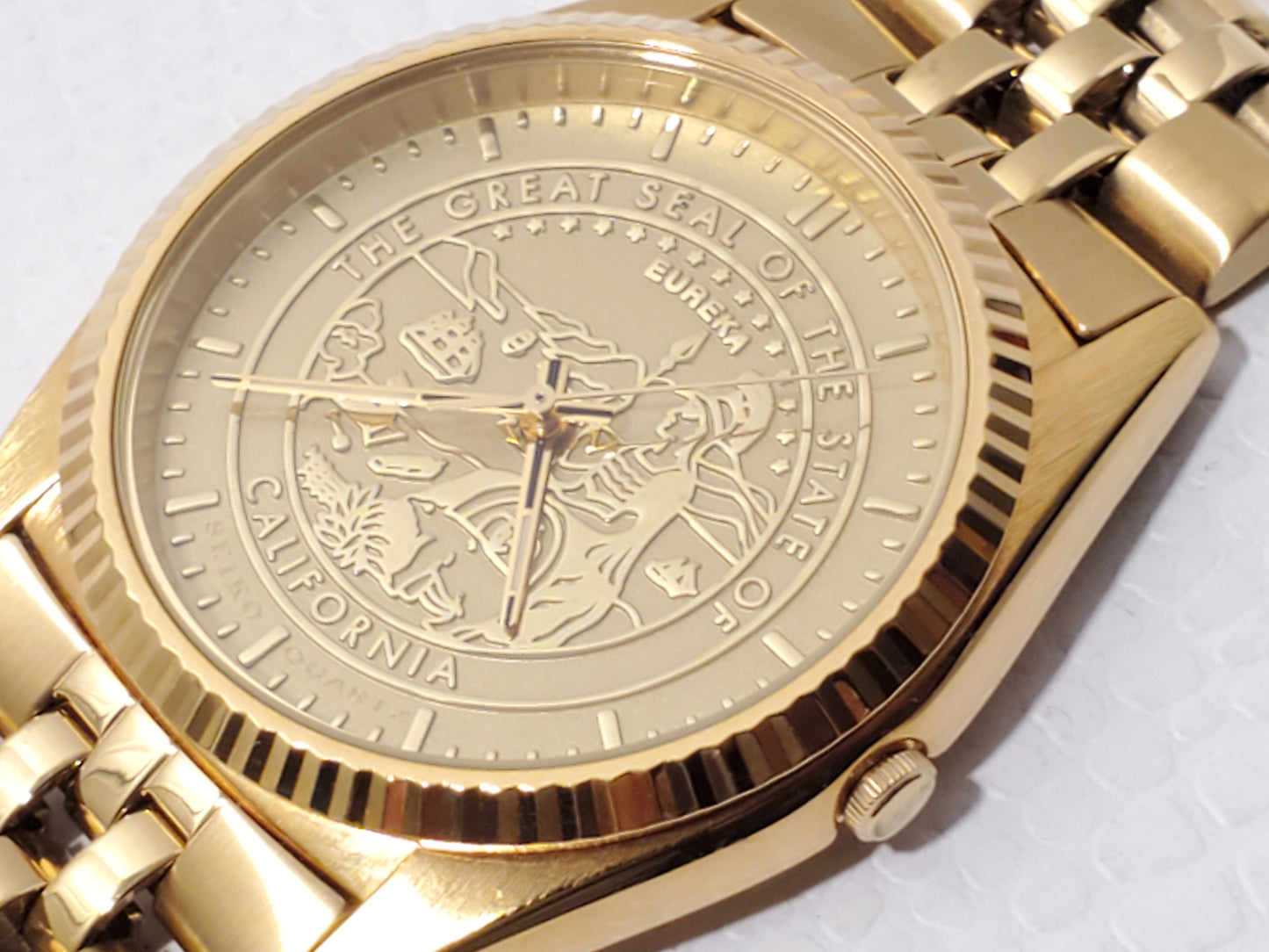 Vintage Seiko Gold Tone Mens Presidential Quartz Watch One Jewel Stainless Steel