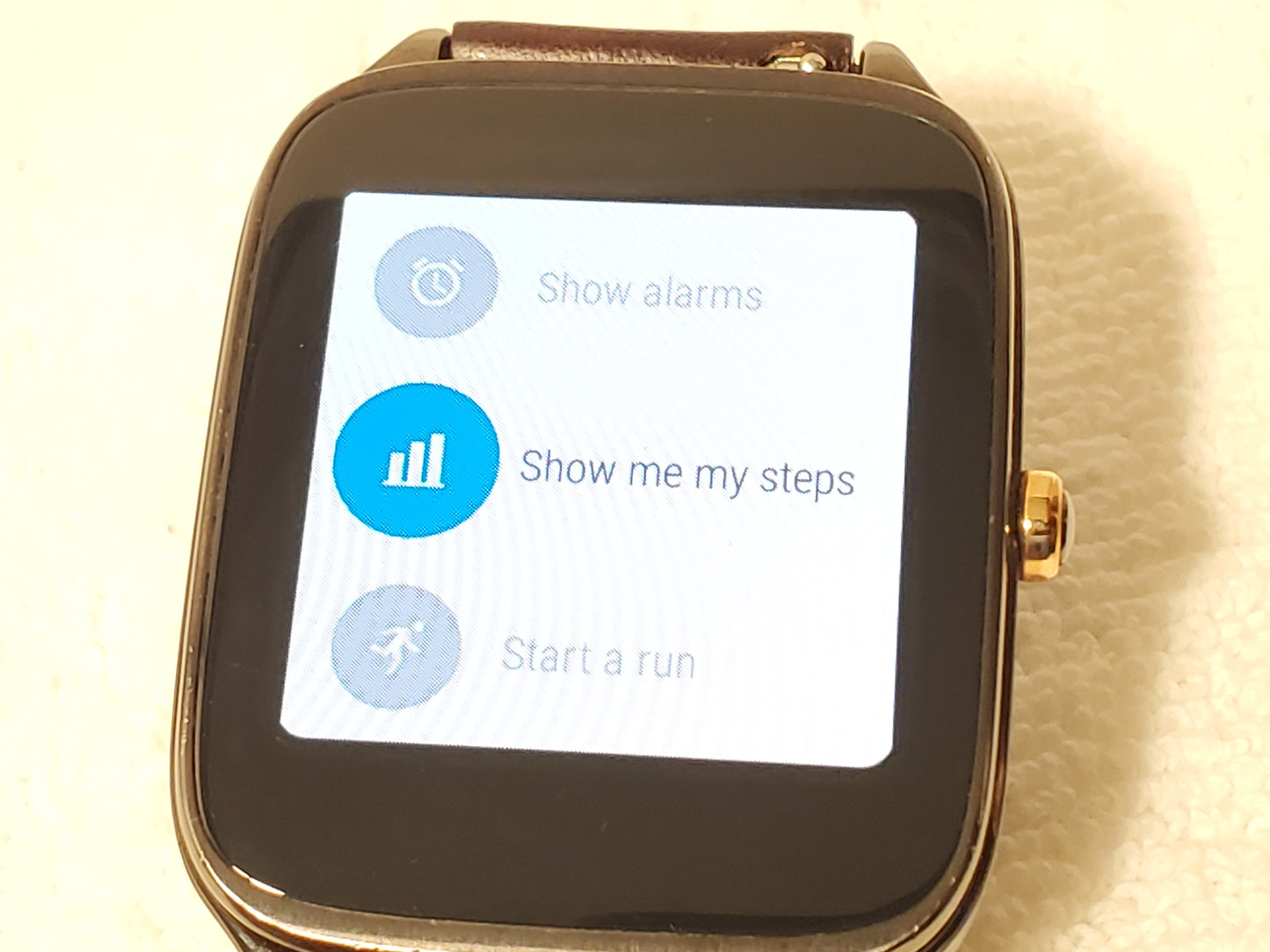 Asus ZenWatch 2 Brown Leather Stainless Steel Bluetooth Wi-Fi Music WI501Q