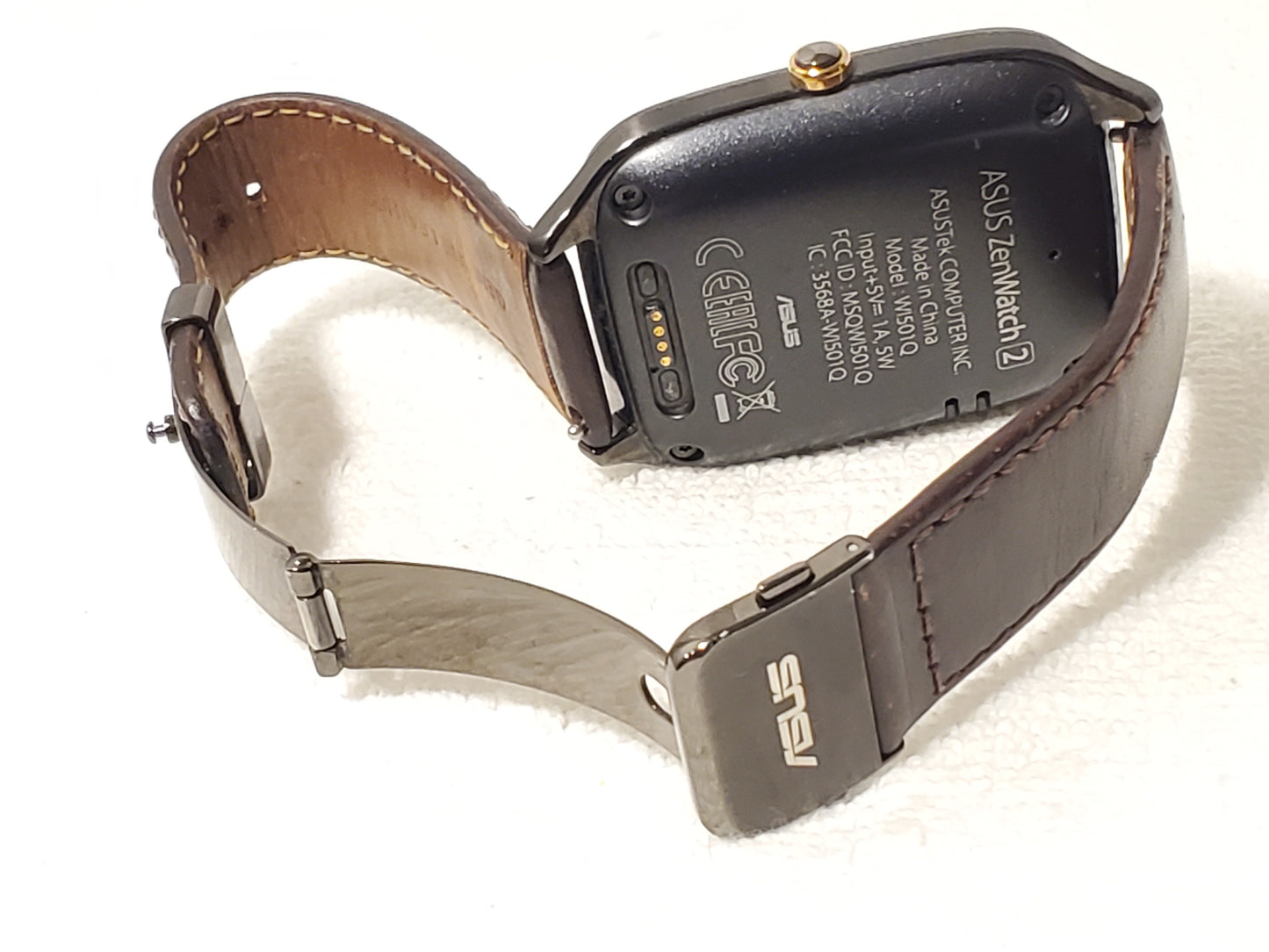 Asus ZenWatch 2 Brown Leather Stainless Steel Bluetooth Wi-Fi Music WI501Q