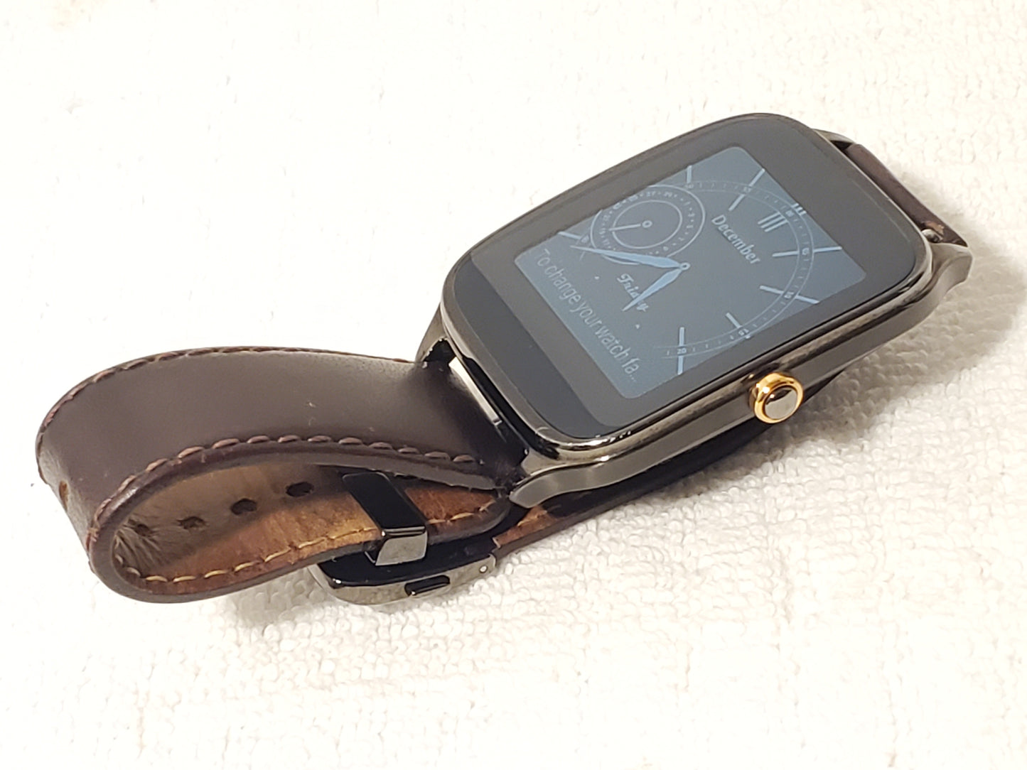 Asus ZenWatch 2 Brown Leather Stainless Steel Bluetooth Wi-Fi Music WI501Q