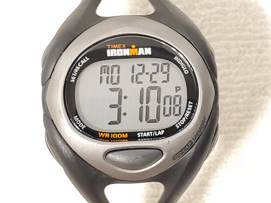 Vintage Timex Ironman Indiglo Men's Digital Watch WR 100 Meters Day Date Chrono