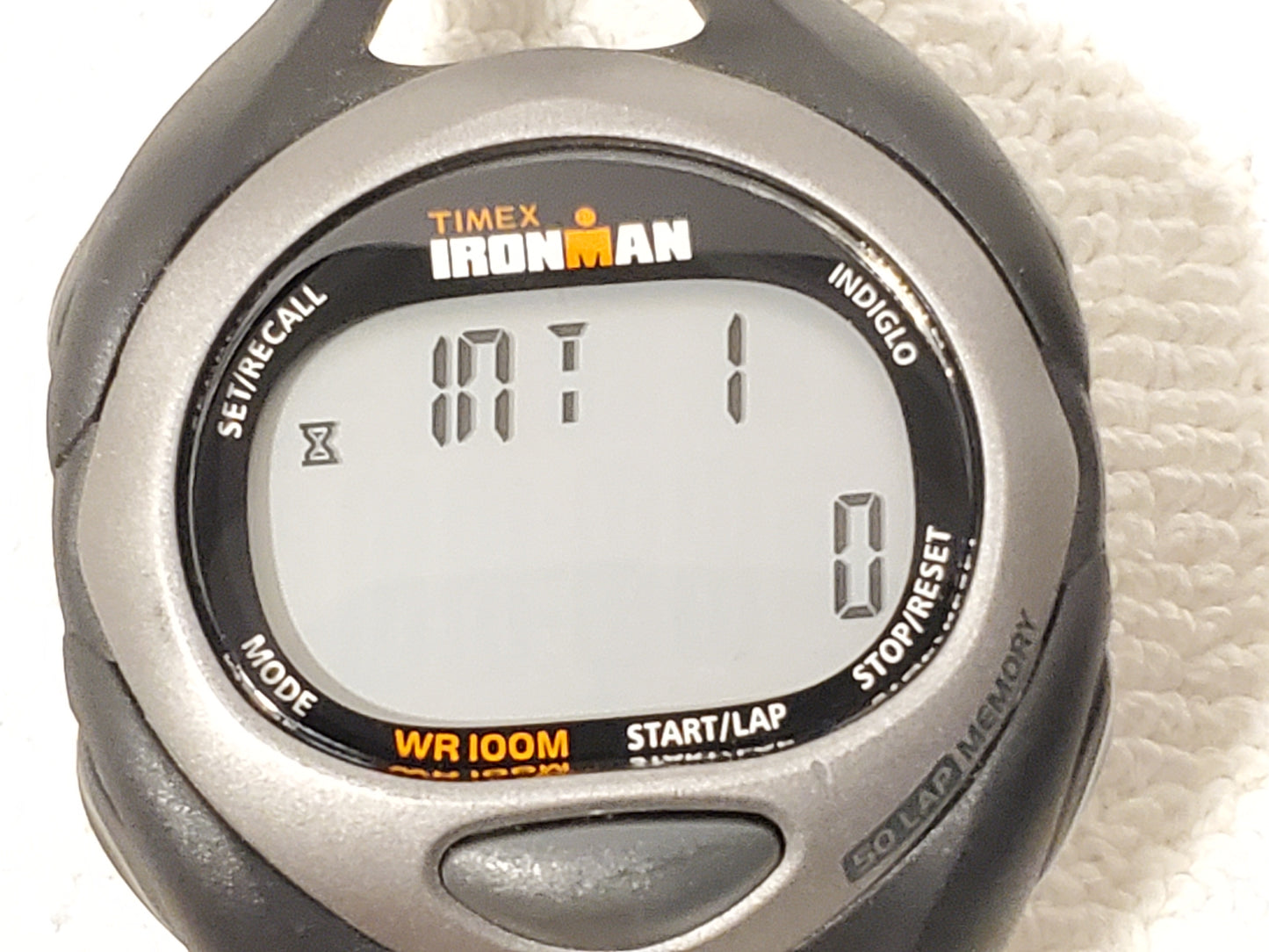 Vintage Timex Ironman Indiglo Men's Digital Watch WR 100 Meters Day Date Chrono