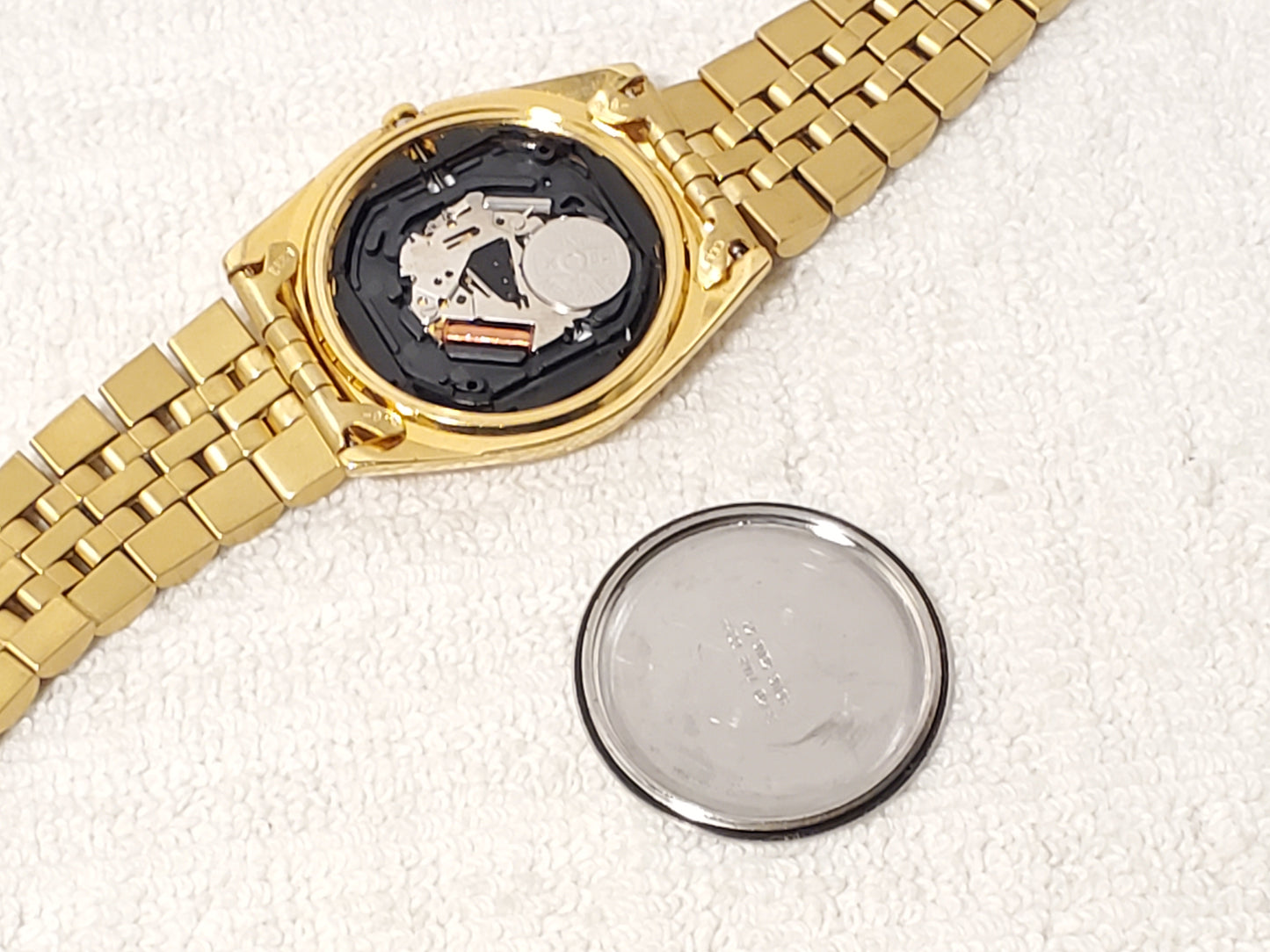 Vintage Seiko Men's Day Date Gold Tone Presidential Quartz Watch One Jewel SS