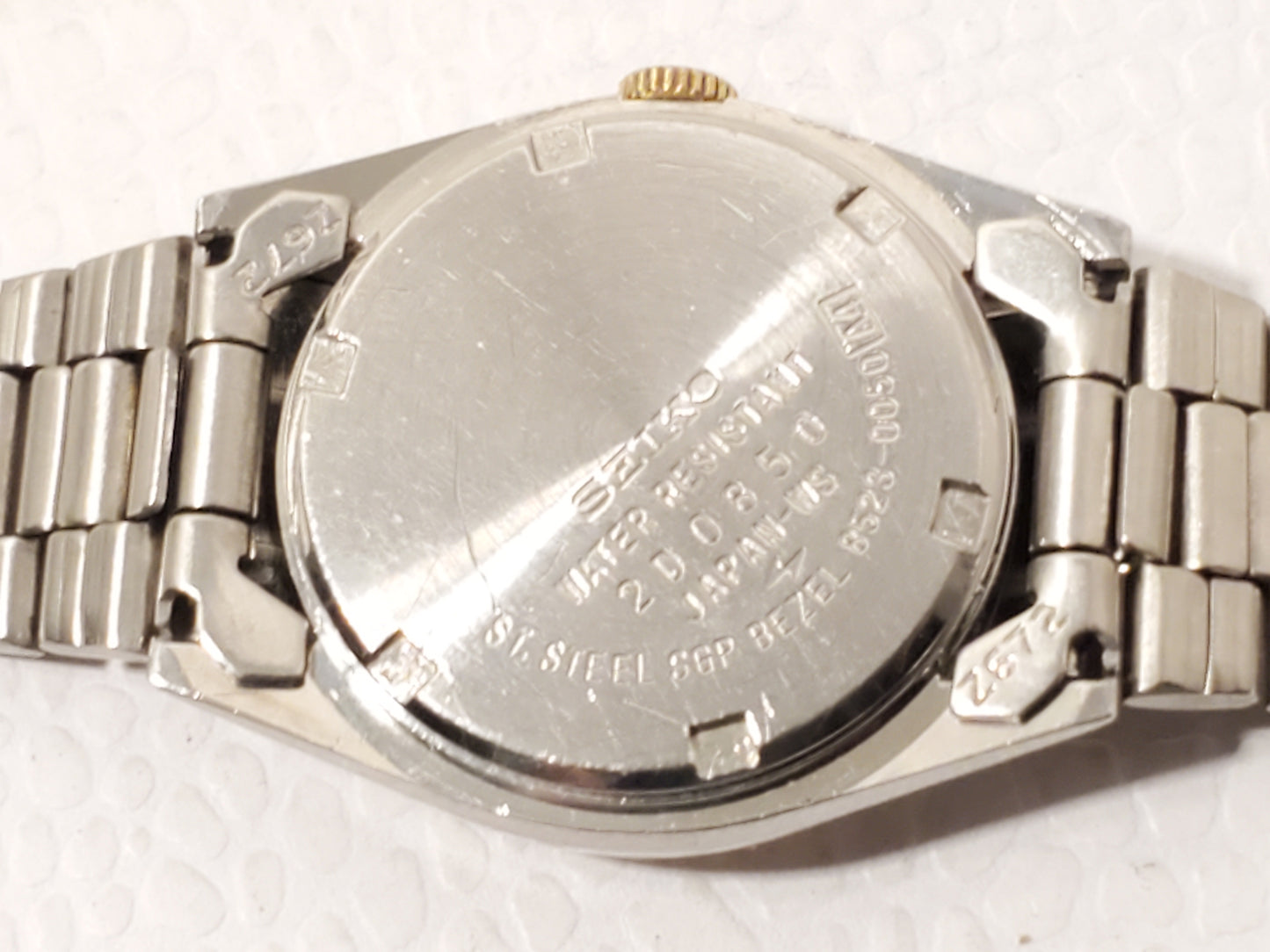 Vintage Seiko SQ Women's Day Date Gold Plated Watch Two Jewels Stainless Steel