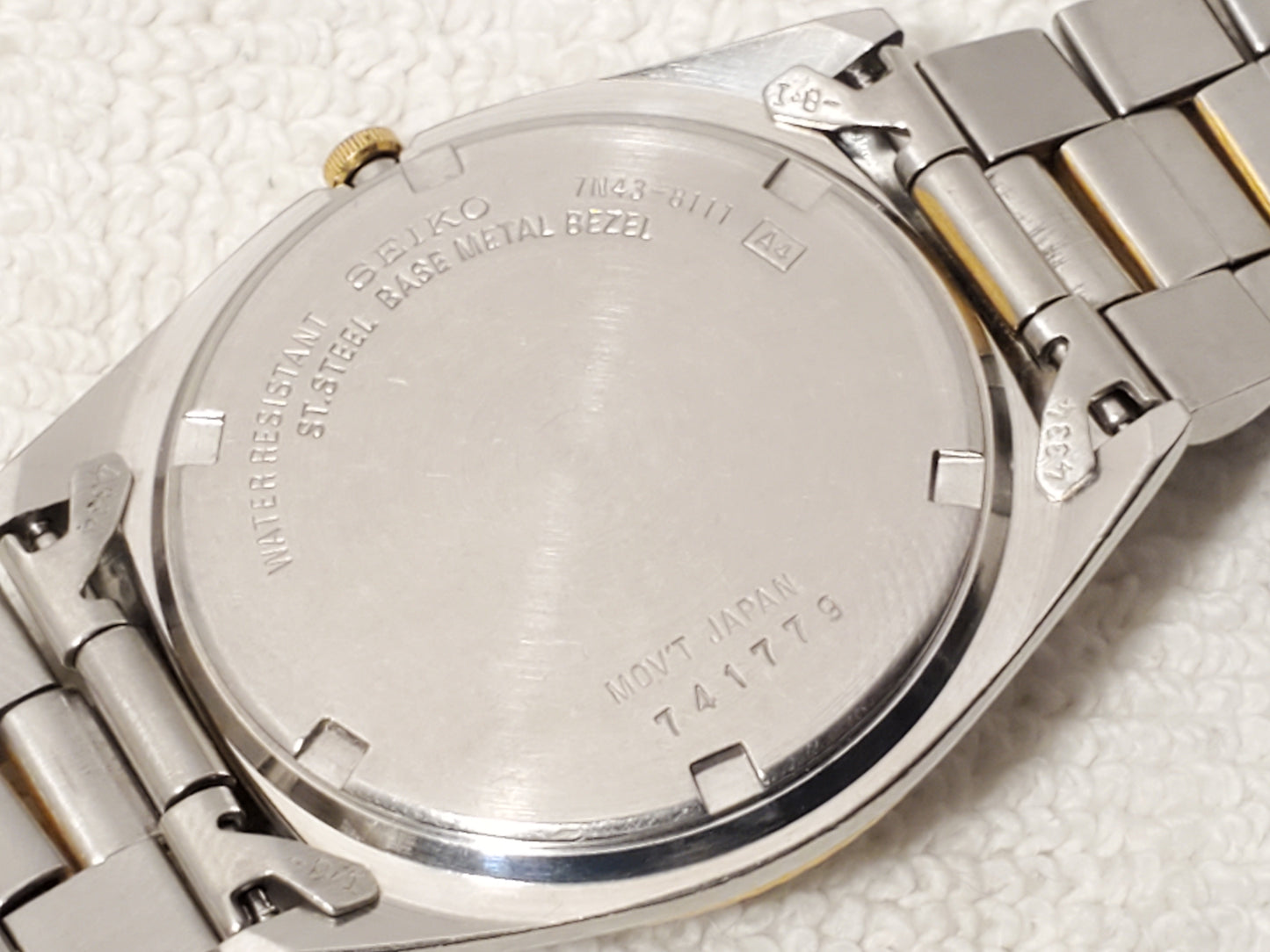 Vintage Seiko Men's Presidential Day Date Gold Tone Quartz Watch 1 Jewel S Steel