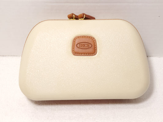 BRIC'S Qatar Airways Cosmetic Hardshell Case Zip Italian Travel Bag Brown