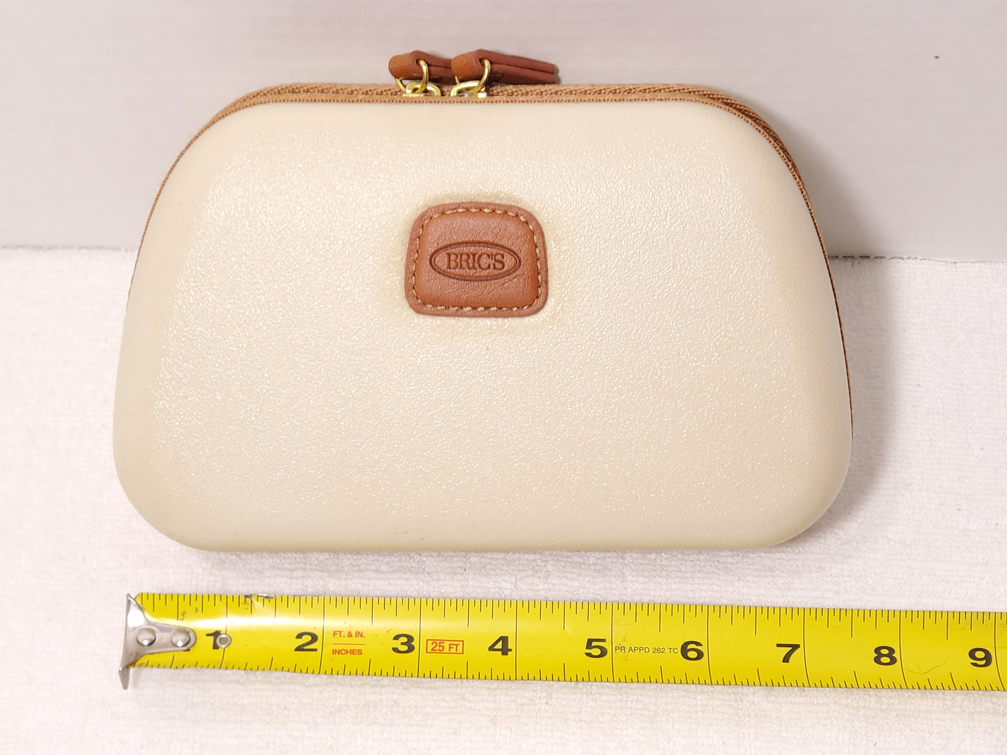 BRIC'S Qatar Airways Cosmetic Hardshell Case Zip Italian Travel Bag Brown