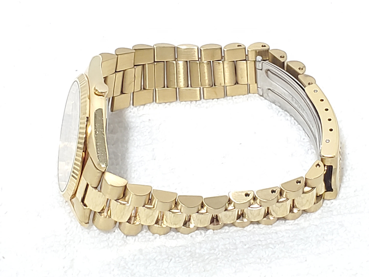Vintage Seiko SQ Men's Presidential Day Date Gold Tone Watch One Jewel S Steel