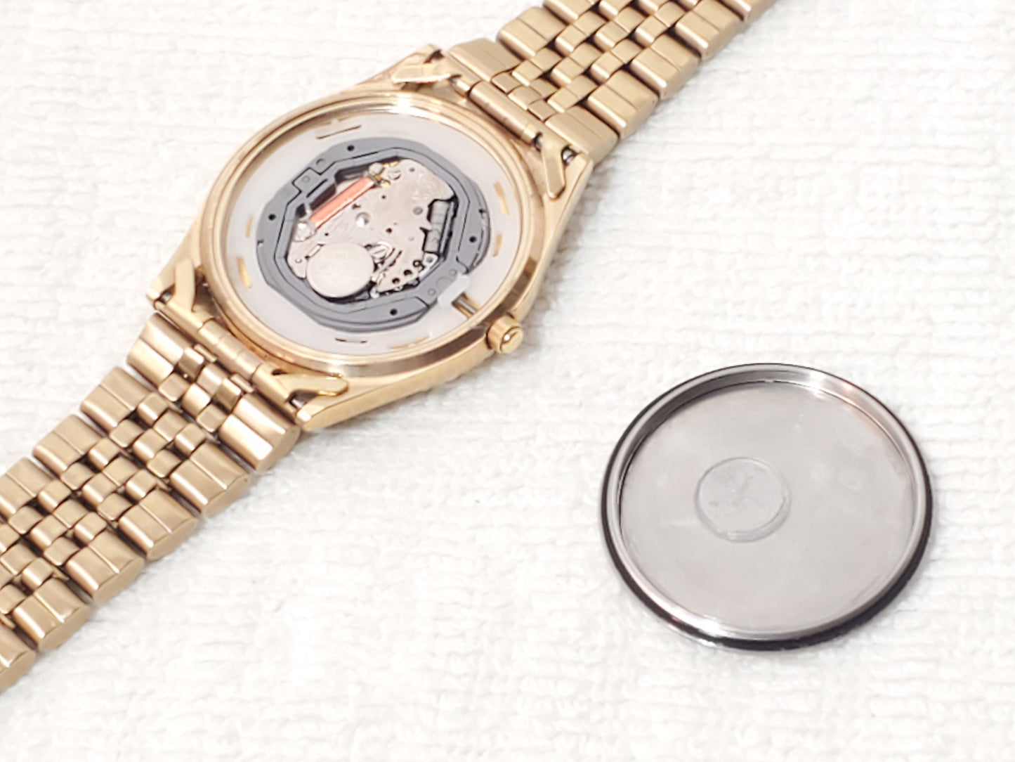 Vintage Citizen CQ Men's Presidential Day Date Gold Plated Watch Stainless Steel