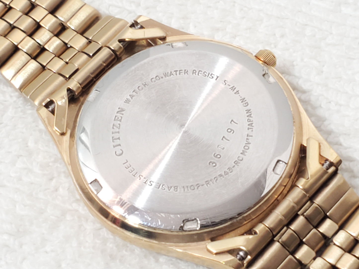 Vintage Citizen CQ Men's Presidential Day Date Gold Plated Watch Stainless Steel