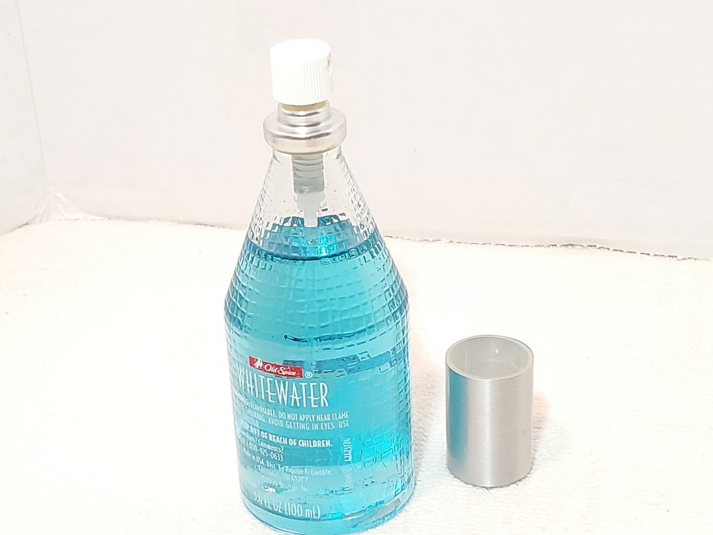 Vintage Old Spice Whitewater Men's Cologne Spray Blue 3.4 oz Bottle Made in USA