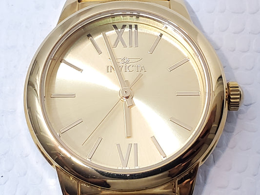 Invicta Angel Gold Tone Women's Quartz Watch Mesh Band Roman Numerals S Steel